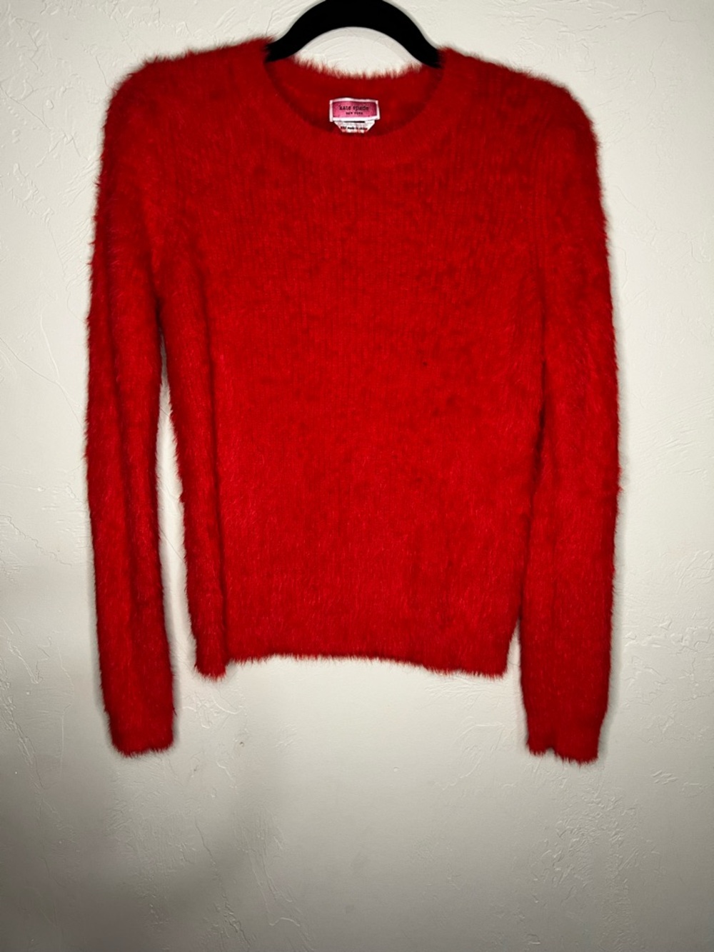 Kate Spade Courtland Mainland Red Eyelash Crewneck Quiet Luxury Sweater - Picture 4 of 8